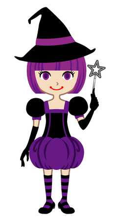 Witch - Halloween costume Characterのイラスト素材