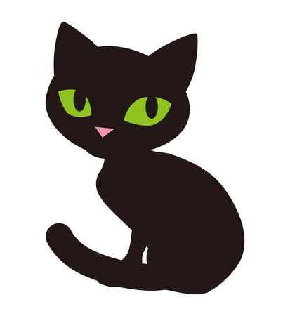 Cartoon Black Cat - Halloween Design Elementのイラスト素材
