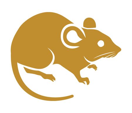 Simple rat icon ,golden color - clip art for Year of the ratのイラスト素材