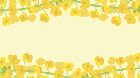 Canola flowers frame backgroundのイラスト素材