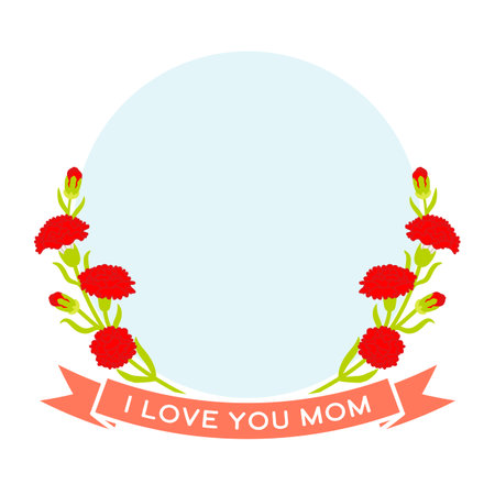 Mother's day greeting icon - Carnation flowers decorationのイラスト素材