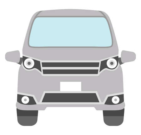Car front view icon - gray minivanのイラスト素材
