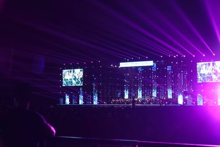 Lighting in a orchestra concert held at lian huan shan park,shenzhenのeditorial素材