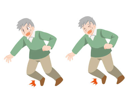 Illustration of a grandpa who cares about healthのイラスト素材