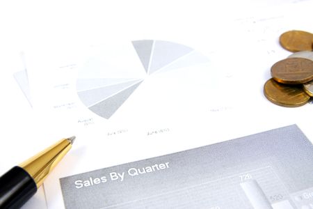 Business finance graphs of a working capitalistの写真素材