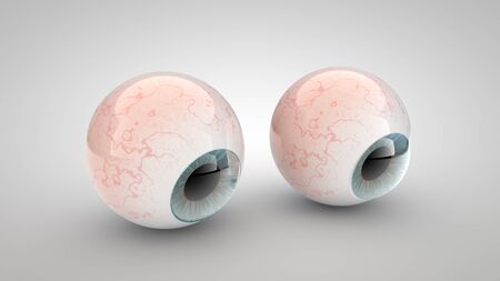 Eye isolated on white   3D illustrationの写真素材