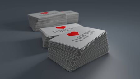 I love you cards isolated with soft shadow の写真素材