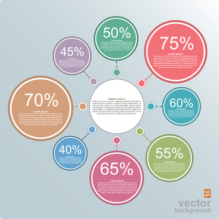 Circle diagram with percents infographic templateのイラスト素材
