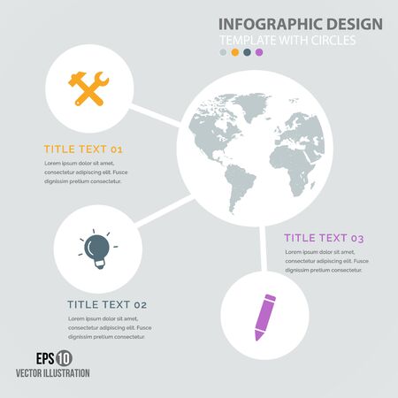 Infographic design template with circles.のイラスト素材