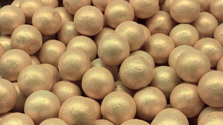 Edible Chocolate Decoration Pearls. Edible decorations for desserts, known as chocolate pearls or chocoballs.の写真素材