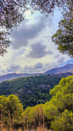 Mountains and pine trees in Spainの写真素材