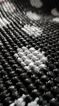 Intricate Black and White Woven Surface Detail