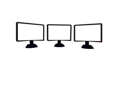 Three-dimensional LCD screen for general use on a white background.の写真素材