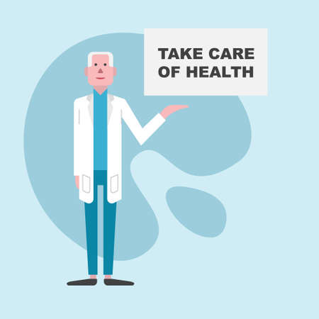 Illustration of Doctor with the Keep Health taglineのイラスト素材