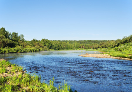 Place of merge of the rivers Chusovaja and Sulem. Russia, Ural 