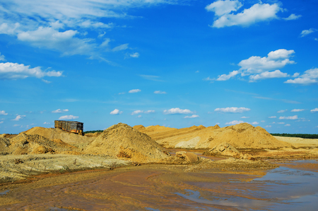 The landscape after gold mining by the hydraulic methodの写真素材