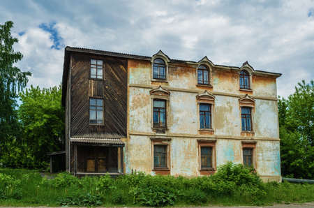 ALAPAYEVSK, RUSSIA - JUNE 15, 2017: An unusual building of the local history Museum of Alapayevsk  in  summer day, Russia, Ural, Sverdlovsk Oblast.のeditorial素材