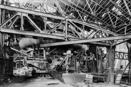 Cast iron casting site in the lower part of the blast furnace shop. Factory-Museum of mining production equipment. Russia, Ural, Nizhny Tagilのeditorial素材