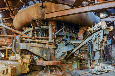 Cast iron casting site in the lower part of the blast furnace shop. Factory-Museum of mining...