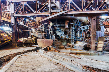 NIZHNY TAGIL, RUSSIA - AUGUST 21, 2016: Foundry yard of the blast furnace shop in an abandoned factory.  Museum of mining production equipment. Russia, Ural, Nizhny Tagilのeditorial素材