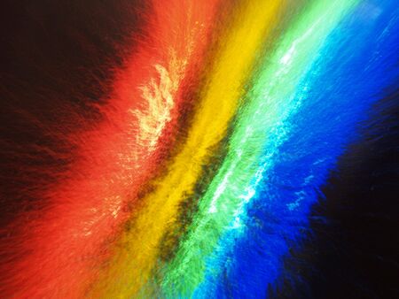 rainbow reflection in the puddle