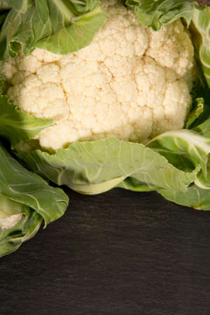 Organic Cauliflower dark backgroundの写真素材