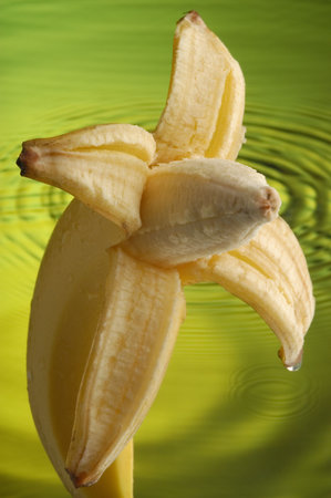 Banana and waterの写真素材