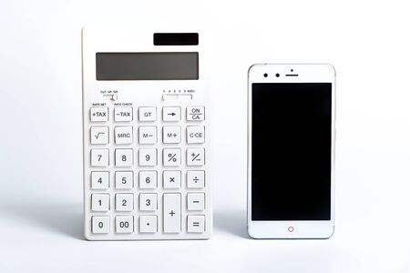 smartphone and  calculatorの写真素材