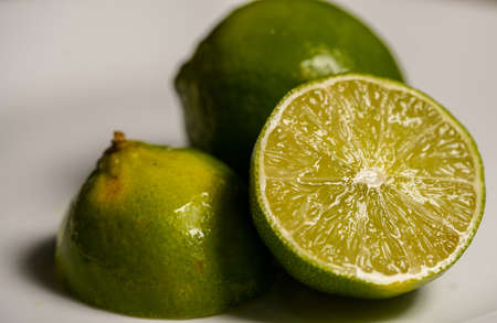 Lemon slice cut juice seed insideの写真素材