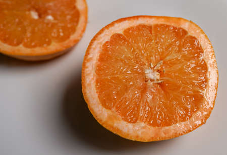 Lemon slice cut juice seed insideの写真素材