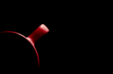 Single cup. Illuminated upper circuit. View from above. Isolated on black. Copy space to add your text.の写真素材