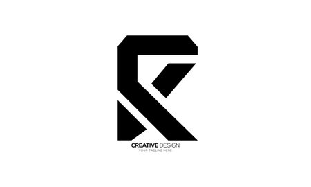 Letter Rk or Kr initial modern typography shapes alphabet monogram abstract logo. R logo. K logoのイラスト素材