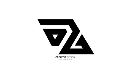 Letter Dz creative line art elegant shape unique abstract monogram logo designのイラスト素材