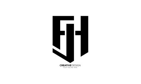 Letter f j h stylish typography modern unique shape abstract initial monogram logoのイラスト素材