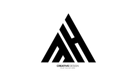 Letter Mh triangle unique shape modern abstract monogram logoのイラスト素材