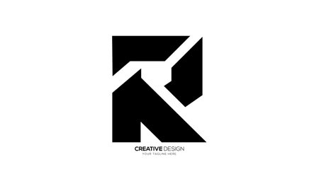 Letter Rk or Kr modern flat new unique shape abstract stylish black monogram logoのイラスト素材