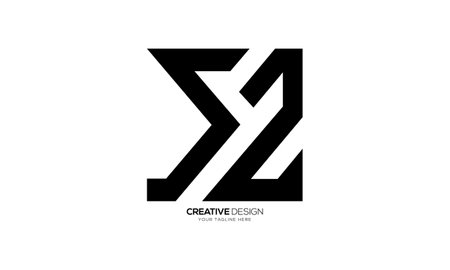 Letter Sz rectangle shape unique shapes alphabet monogram abstractのイラスト素材