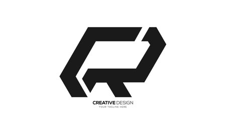 Letter Cr modern new unique shapes alphabet monogram abstract logo designのイラスト素材