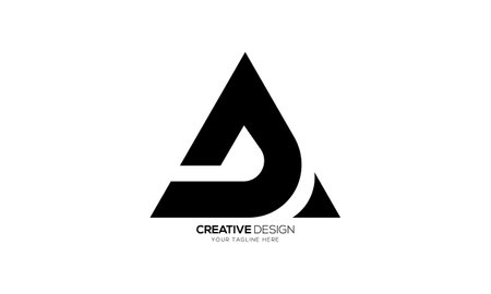 Letter Ad or Da triangle shapes alphabet modern unique abstract monogram logo design ideaのイラスト素材