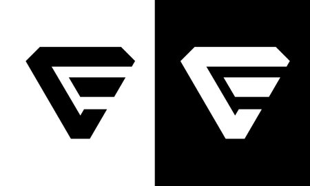 Letter Ce or Ec initial diamond shapes alphabet monogram logoのイラスト素材