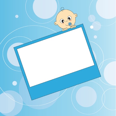 Baby boy arrival cardのイラスト素材