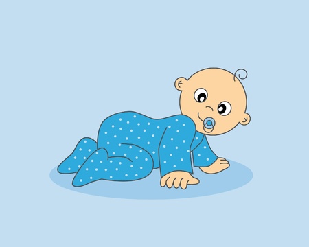 Baby boy crawlingのイラスト素材