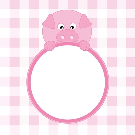 Baby arrival announcement. Frame pigのイラスト素材