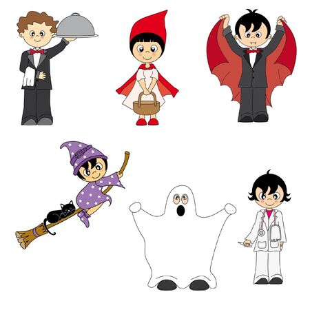 costumed children のイラスト素材