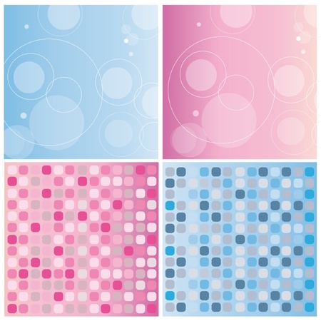 Pink and blue background. circlesのイラスト素材