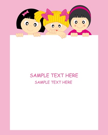 kids and frameのイラスト素材