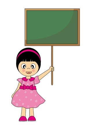 girl with a blackboard. Back to Schoolのイラスト素材
