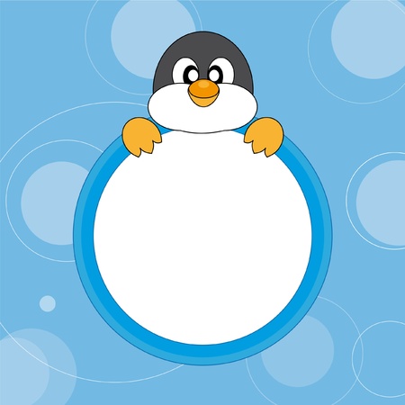 Cute Penguin. Vector. Greeting Card のイラスト素材
