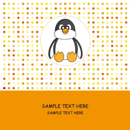 Greeting card. Penguin のイラスト素材
