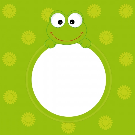 greeting card. frog frameのイラスト素材